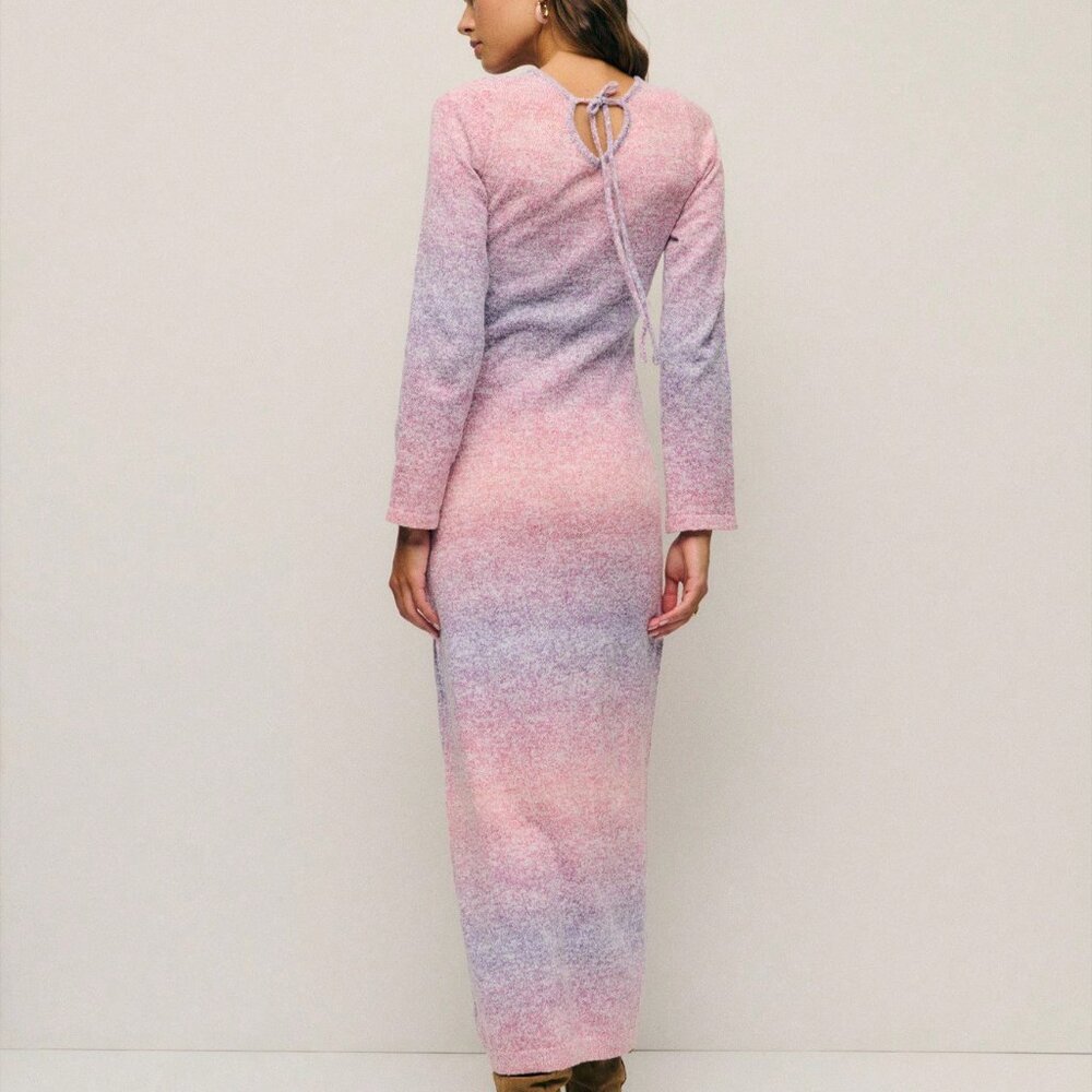 Pink Elegant Women's Gradient Ombre Maxi Dress - Picture 8 of 14